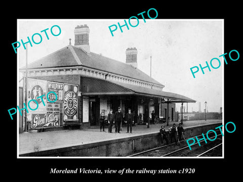 OLD LARGE HISTORIC PHOTO OF MORELAND VICTORIA, THE RAILWAY STATION 1920