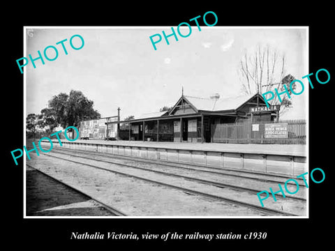 OLD LARGE HISTORIC PHOTO OF NATHALIA VICTORIA, THE RAILWAY STATION 1930