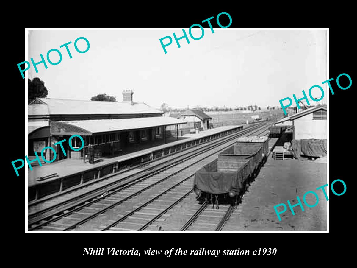 OLD LARGE HISTORIC PHOTO OF NHILL VICTORIA, VIEW OF THE RAILWAY STATION 1930