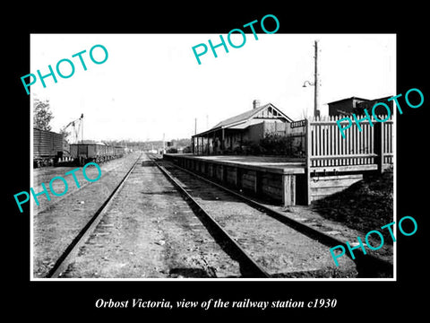 OLD LARGE HISTORIC PHOTO OF ORBOST VICTORIA, THE RAILWAY STATION 1930