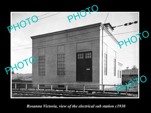 OLD LARGE HISTORIC PHOTO OF ROSANNA VICTORIA, RAILWAY ELECTRIC SUB STATION 1930