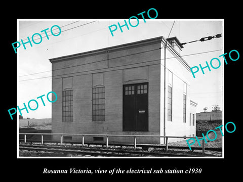 OLD LARGE HISTORIC PHOTO OF ROSANNA VICTORIA, RAILWAY ELECTRIC SUB STATION 1930