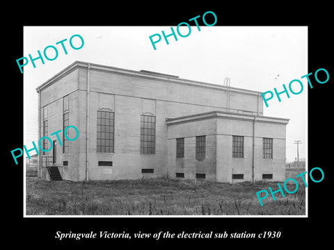 OLD LARGE HISTORIC PHOTO OF SPRINGVALE VICTORIA, THE ELECTRICAL SUB STATION 1930