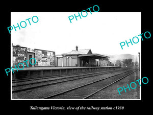 OLD LARGE HISTORIC PHOTO OF TALLANGATTA VICTORIA, THE RAILWAY STATION 1930