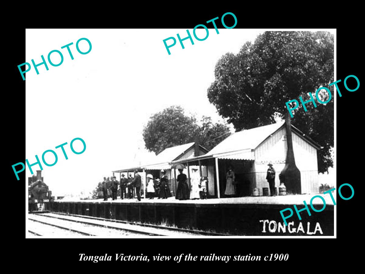 OLD LARGE HISTORIC PHOTO OF TONGALA VICTORIA, VIEW OF THE RAILWAY STATION 1900