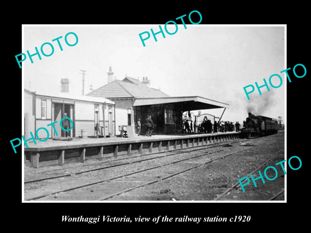 OLD LARGE HISTORIC PHOTO OF WONTHAGGI VICTORIA, THE RAILWAY STATION 1920