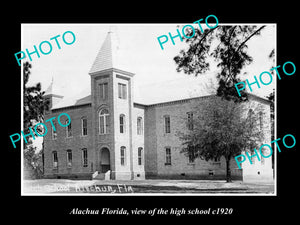 OLD LARGE HISTORIC PHOTO OF ALACHUA FLORIDA, VIEW OF THE HIGH SCHOOL c1920