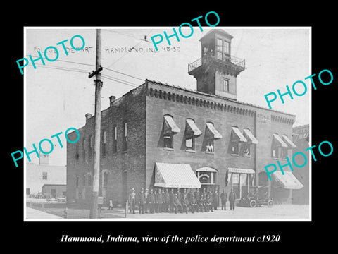 OLD LARGE HISTORIC PHOTO OF HAMMOND INDIANA, THE POLICE DEPARTMENT STATION 1920