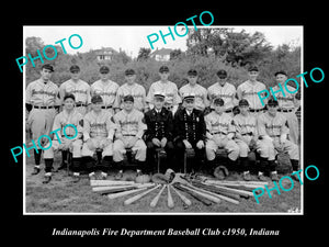 OLD HISTORIC PHOTO OF INDIANAPOLIS FIRE DEPARTMENT BASEBALL TEAM c1950 INDIANA