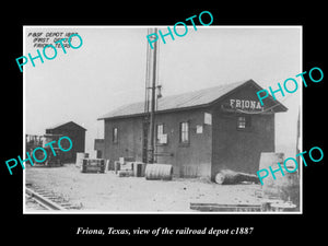 OLD LARGE HISTORIC PHOTO OF FRIONA TEXAS, THE RAILROAD DEPOT STATION c1887