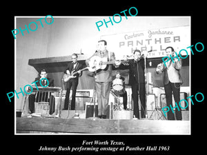 OLD LARGE HISTORIC PHOTO OF FORT WORTH TEXAS, JOHNNY BUSH AT PANTHER HALL 1963