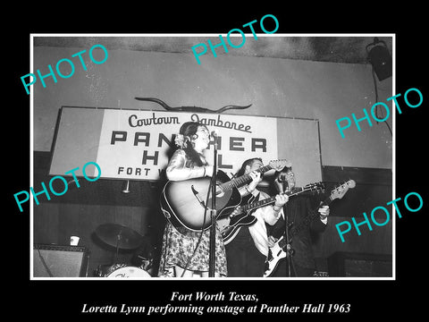 OLD LARGE HISTORIC PHOTO OF FORT WORTH TEXAS, LORETTA LYNN AT PANTHER HALL 1963