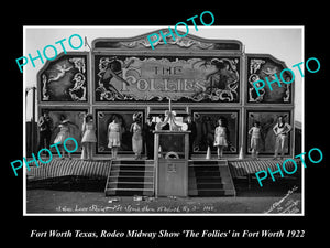 OLD LARGE HISTORIC PHOTO OF FORT WORTH TEXAS, THE FOLLIES RADIO SHOW c1922