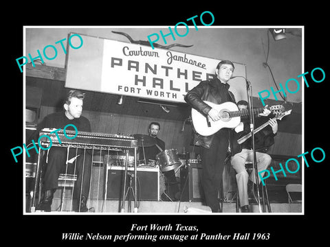 OLD LARGE HISTORIC PHOTO OF FORT WORTH TEXAS, WILLIE NELSON AT PANTHERHALL 1963