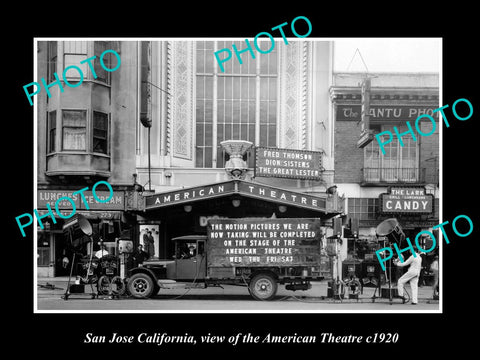 OLD LARGE HISTORIC PHOTO OF SAN JOSE CALIFORNIA, THE AMERICAN THEATER c1920 1