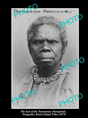 OLD LARGE HISTORIC PHOTO, LAST OF THE TASMANIAN ABORIGINAL,TRUGANINI c1870