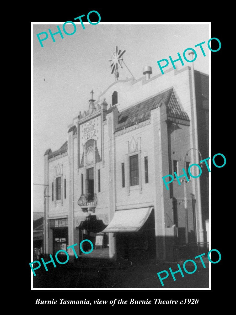 OLD LARGE HISTORIC PHOTO OF BURNIE TASMANIA, VIEW OF THE BURNIE THEATRE c1920