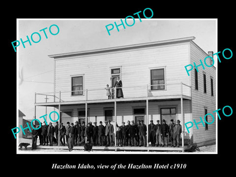 OLD LARGE HISTORIC PHOTO OF HAZELTON IDAHO, VIEE OF THE HAZELTON HOTEL c1910