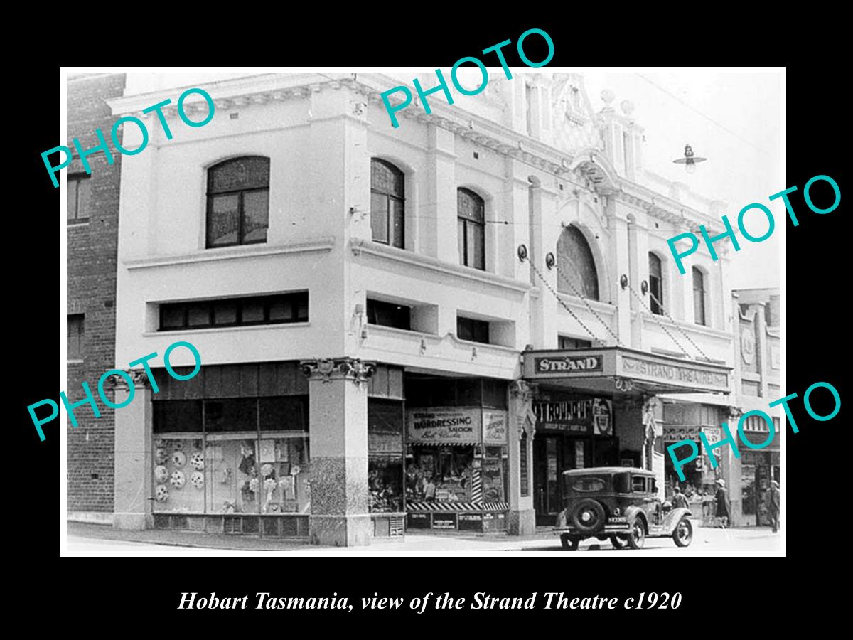 OLD LARGE HISTORIC PHOTO OF HOBART TASMANIA, VIEW OF THE STRAND THEATRE c1920