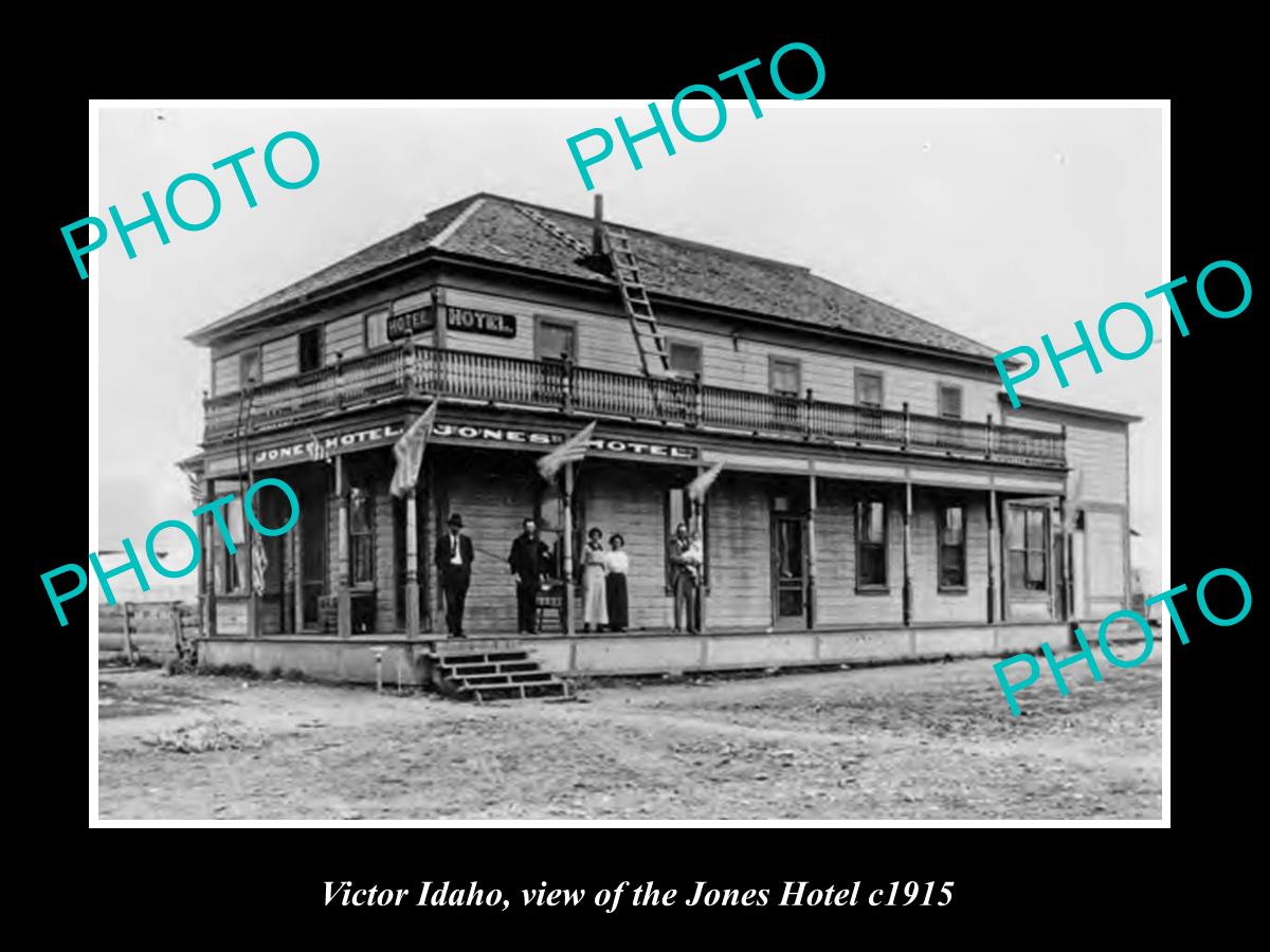 OLD LARGE HISTORIC PHOTO OF VICTOR IDAHO, VIEW OF THE JONES HOTEL c1915