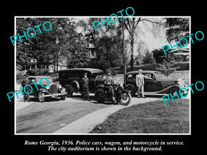 OLD LARGE HISTORIC PHOTO OF ROME GEORGIA, THE POLICE DEPARTMENT SQUAD c1936