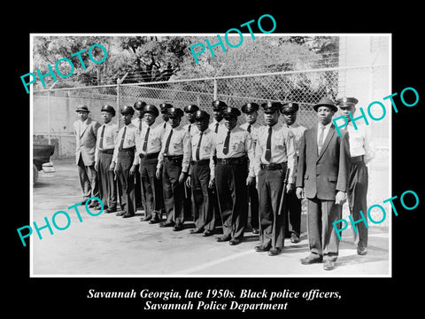 OLD LARGE HISTORIC PHOTO OF SAVANNAH GEORGIA, THE BLACK POLICE SQUAD c1950