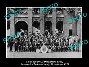 OLD LARGE HISTORIC PHOTO OF SAVANNAH GEORGIA, THE POLICE DEPARTMENT BAND c1930