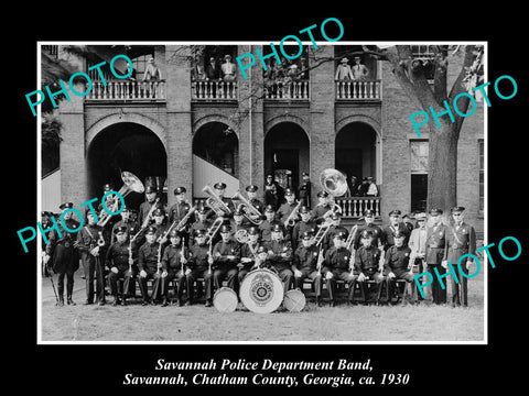 OLD LARGE HISTORIC PHOTO OF SAVANNAH GEORGIA, THE POLICE DEPARTMENT BAND c1930