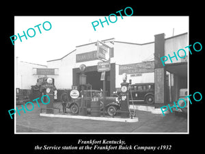 OLD LARGE HISTORIC PHOTO OF FRANKFORT KENTUCKY, THE BUICK SERVICE STATION c1932