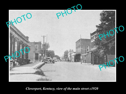 OLD LARGE HISTORIC PHOTO OF CLOVERPORT KENTUCKY, VIEW OF THE MAIN STREET c1920