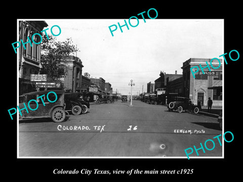 OLD LARGE HISTORIC PHOTO OF COLORADO CITY TEXAS, VIEW OF THE MAIN STREET c1925