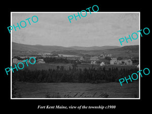 OLD LARGE HISTORIC PHOTO OF FORT KENT MAINE, VIEW OF THE TOWNSHIP c1900