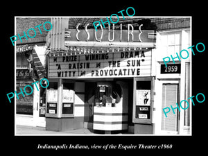 OLD LARGE HISTORIC PHOTO OF INDIANAPOLIS INDIANA, THE ESQUIRE THEATER c1960