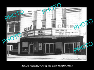 OLD LARGE HISTORIC PHOTO OF LINTON INDIANA, VIEW OF THE CINE THEATER c1965