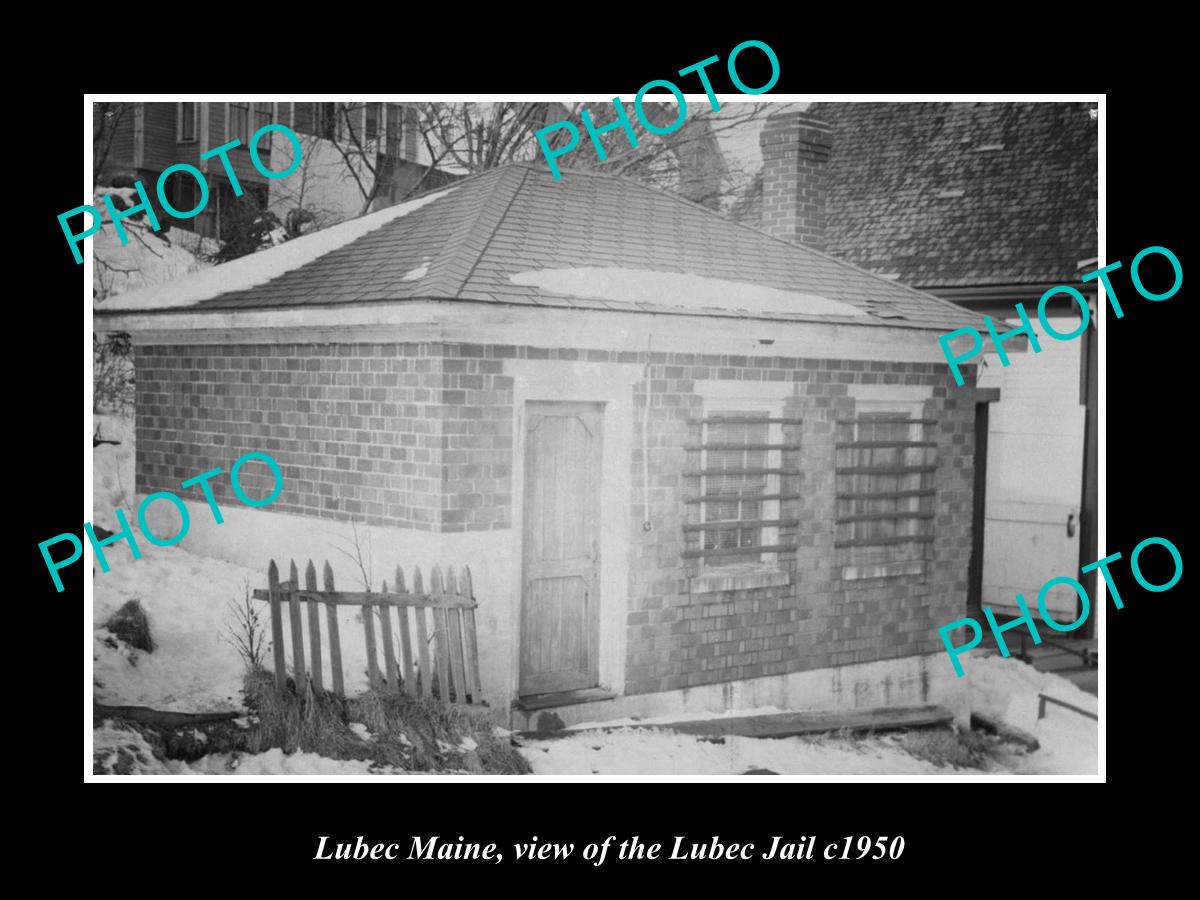 OLD LARGE HISTORIC PHOTO OF LUBEC MAINE, VIEW OF THE LUBEC JAIL c1950