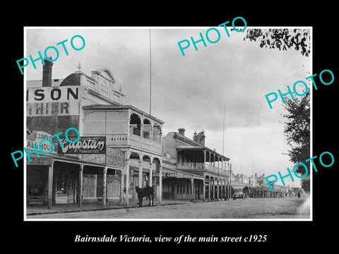 OLD LARGE HISTORIC PHOTO OF BAIRNSDALE VICTORIA, VIEW OF THE MAIN STREET c1925