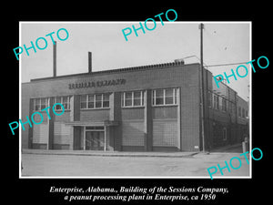 OLD LARGE HISTORIC PHOTO OF ENTERPRISE ALABAMA, THE SESSIONS PEANUT FACTORY 1950