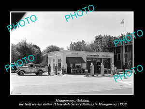 OLD LARGE HISTORIC PHOTO OF MONTGOMERY ALABAMA, GULF OIL SERVICE STATION c1950 2