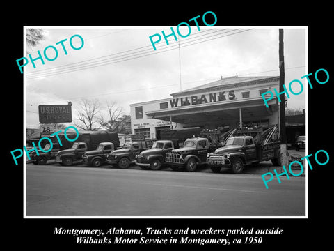 OLD LARGE HISTORIC PHOTO OF MONTGOMERY ALABAMA, THE WILBANKS MOTOR GARAGE 1950 2