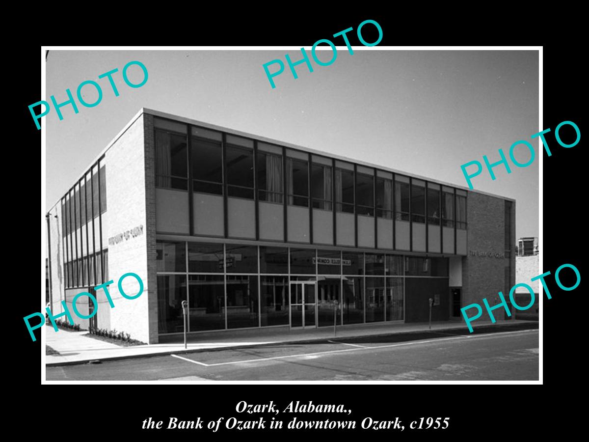 OLD LARGE HISTORIC PHOTO OF OZARK ALABAMA THE BANK OF OZARK BUILDING c1955