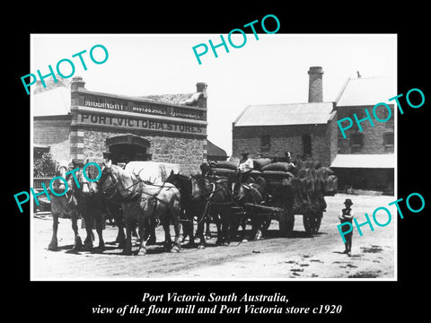 OLD LARGE HISTORIC PHOTO OF PORT VICTORIA SA, THE FLOUR MILL & STORE c1920