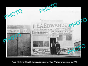 OLD LARGE HISTORIC PHOTO OF PORT VICTORIA SA, VIEW OF EDWARDS FARMING STORE 1910