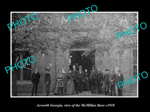 OLD LARGE HISTORIC PHOTO OF ACWORTH GEORGIA, VIEW OF THE McMILLAN STORE c1910