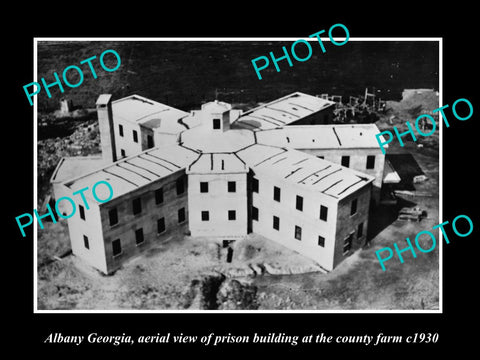 OLD LARGE HISTORIC PHOTO OF ALBANY GEORGIA, THE COUNTY PRISON BULDING c1930