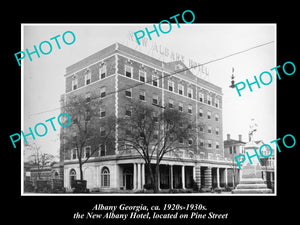 OLD LARGE HISTORIC PHOTO OF ALBANY GEORGIA, VIEW OF THE NEW ALBANY HOTEL c1930