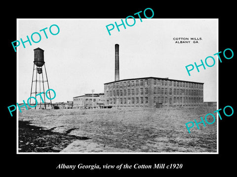 OLD LARGE HISTORIC PHOTO OF ALBANY GEORGIA, VIEW OF THE COTTON MILL c1920