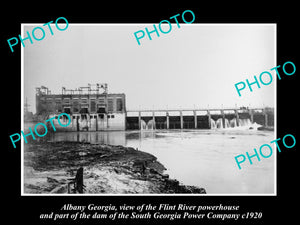 OLD LARGE HISTORIC PHOTO OF ALBANY GEORGIA, THE FLINT RIVER POWERHOUSE c1920