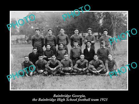 OLD LARGE HISTORIC PHOTO OF BAINBRIDGE GEORGIA, HIGH SCHOOL FOOTBALL TEAM 1923