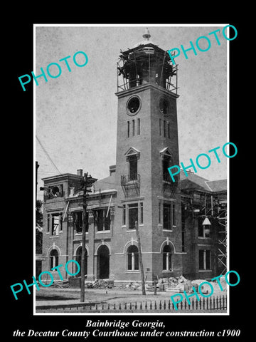 OLD LARGE HISTORIC PHOTO OF BAINBRIDGE GEORGIA, DECATUR COUNTY COURT HOUSE c1900