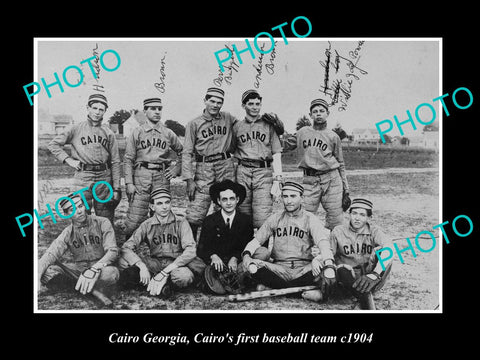 OLD LARGE HISTORIC PHOTO OF CAIRO GEORGIA, THE FIRST CAIRO BASEBALL TEAM 1904